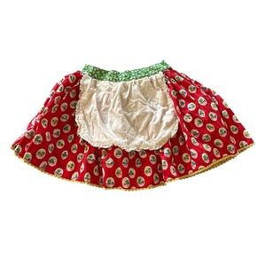 Little Bird Red Skirt with Green and White Pattern